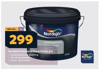 Megaflis Nordsjø professional metal primer grå tilbud