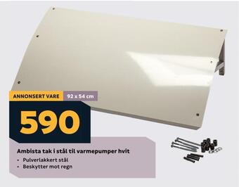 Megaflis Ambista tak i stål til varmepumper hvit tilbud