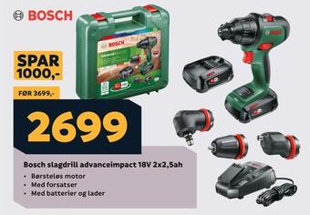 Megaflis Bosch slagdrill advanceimpact 18v 2x2,5ah tilbud