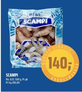 Coop Obs Øfas scampi tilbud