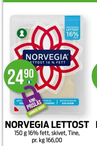 Kiwi Norvegia skiveost tilbud