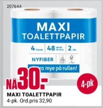 Europris Maximeter toalettpapir tilbud
