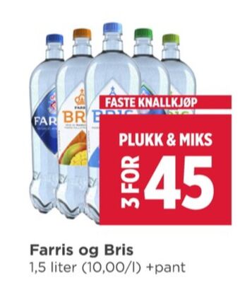 Meny Farris mineralvann tilbud