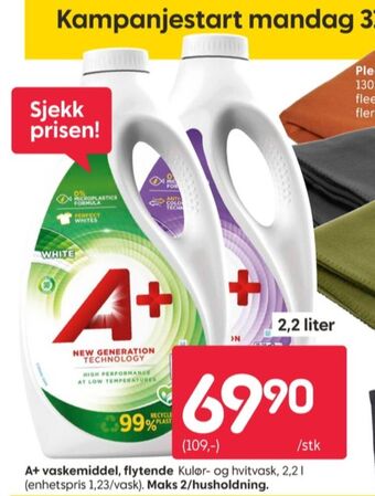 Rusta A+ vaskemiddel-flytende tilbud