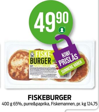 Kiwi Fiskemannen fiskeburger tilbud