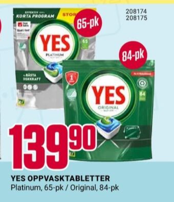 Europris Yes maskinoppvask - tabs tilbud