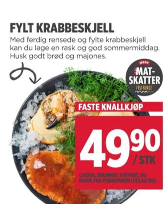 Meny Ukjent krabbeskjell tilbud