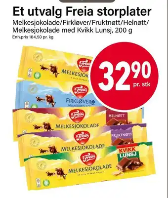 Nærbutikken Et utvalg freia storplater tilbud