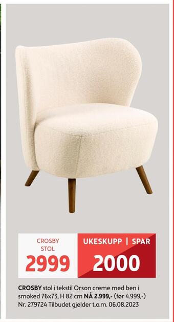Bohus Crosby stol tilbud