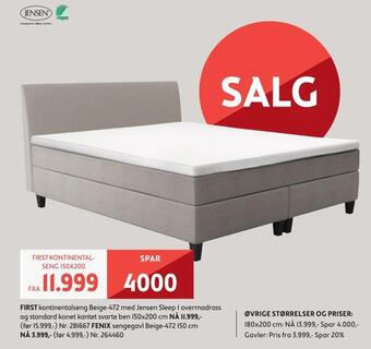 Bohus First kontinental­ seng 150x200 tilbud