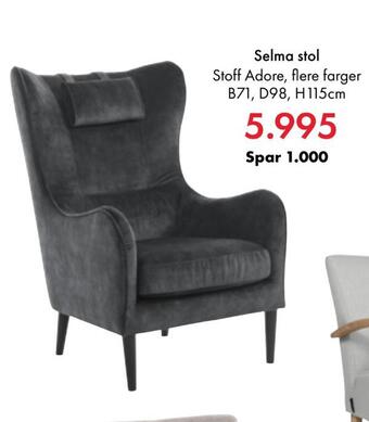 Fagmøbler Selma stol tilbud