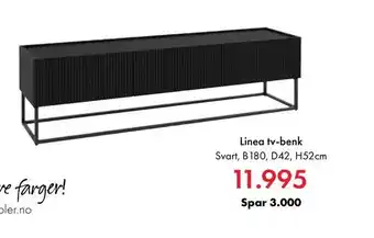 Fagmøbler Linea tv-benk tilbud