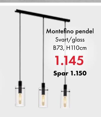 Fagmøbler Montefino pendel tilbud