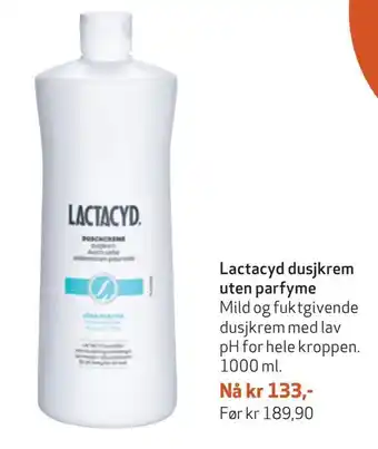 Apotek 1 Lactacyd dusjkrem uten parfyme tilbud