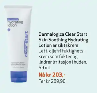 Apotek 1 Dermalogica clear start skin soothing hydrating lotion ansiktskrem tilbud