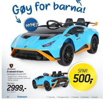 Thansen El-lekebil til barn tilbud