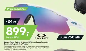 XXL Sport Oakley Radar Ev Path Polished White w/Prizm Sapphire Snow, multisportbrille, Unisex tilbud