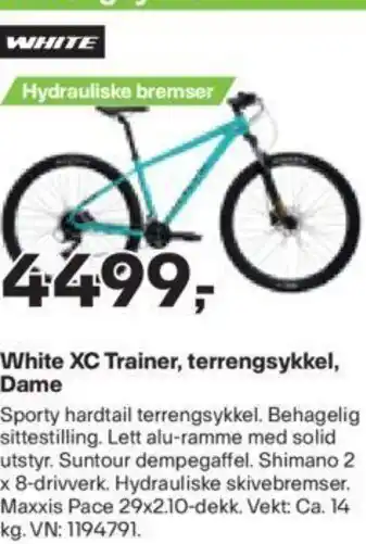 XXL Sport White XC Trainer, terrengsykkel, Dame tilbud