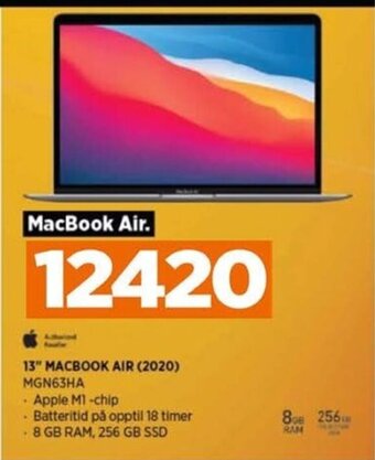 POWER 13" MACBOOK AIR (2020) MGN63HA tilbud