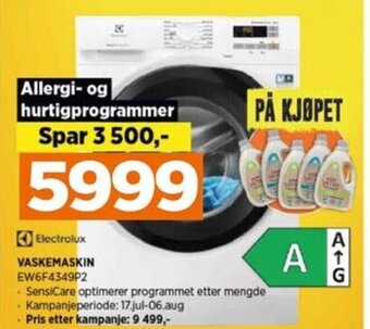 POWER Electrolux VASKEMASKIN EW6F4349P2 tilbud