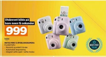 POWER INSTAX MINI 12 ØYEBLIKKSKAMERA tilbud