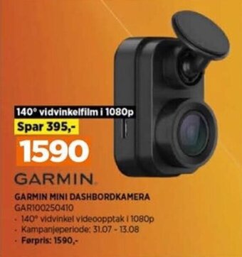 POWER GARMIN MINI DASHBORDKAMERA GAR100250410 tilbud
