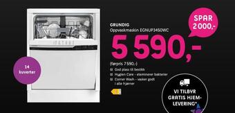 ELON Grundig oppvaskmaskin egnup3450wc tilbud