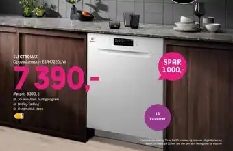 ELON Electrolux oppvaskmaskin esa47220uw tilbud