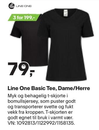 XXL Sport Line one basic tee, dame/herre tilbud