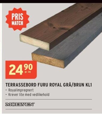 TERRASSEBORD FURU ROYAL GRÅ/BRUN KL1