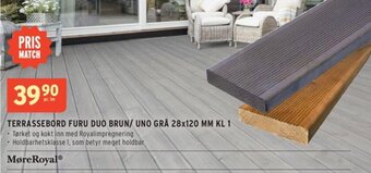 Montér TERRASSEBORD FURU DUO BRUN/ UNO GRÅ 28x120 MM KL 1 tilbud
