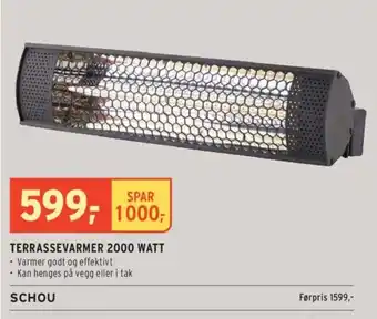 Montér TERRASSEVARMER 2000 WATT tilbud