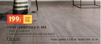 Montér 1-STAV LAMINATGULV XL GRÅ tilbud