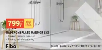 BADEROMSPLATE MARMOR LYS