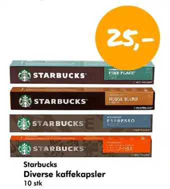Havaristen Starbucks Diverse kaffekapsler 10 stk tilbud