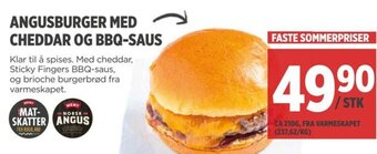 Meny ANGUSBURGER MED CHEDDAR OG BBQ-SAUS tilbud