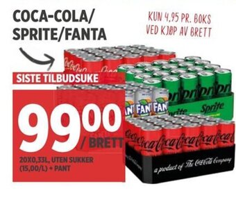 Meny COCA-COLA/ SPRITE/FANTA tilbud