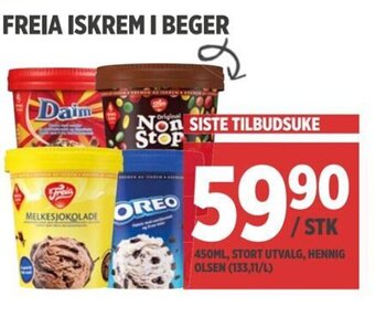 Meny FREIA ISKREM I BEGER tilbud