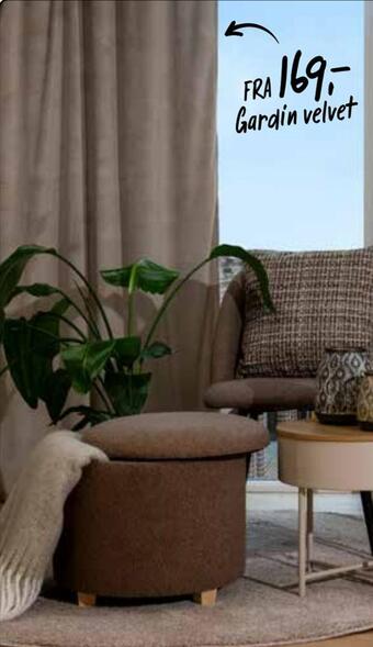 Europris Gardin velvet tilbud