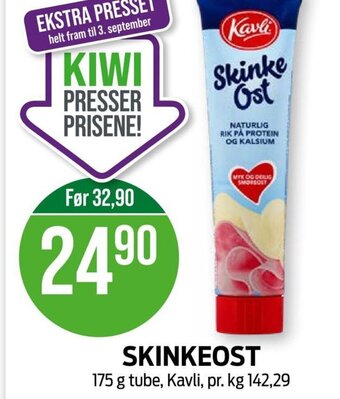 Kiwi SKINKEOST 175 g tube, Kavli tilbud