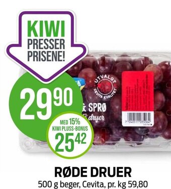 Kiwi RØDE DRUER tilbud