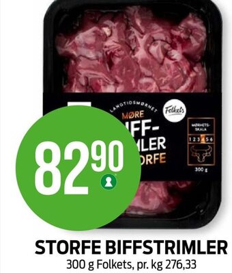 Kiwi STORFE BIFFSTRIMLER 300 g Folkets tilbud