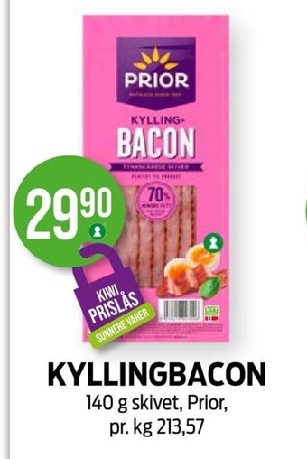 Kiwi KYLLINGBACON 140 g skivet, Prior tilbud