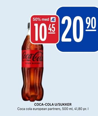 Rema 1000 COCA-COLA U/SUKKER tilbud