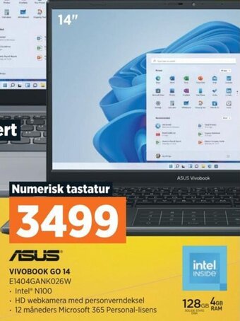 POWER ASUS VIVOBOOK GO 14 E1404GANK026W tilbud