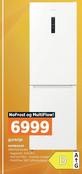 POWER gorenje KOMBISKAP NRKP61DA2W4 tilbud