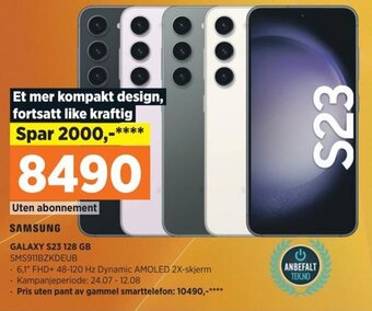 POWER SAMSUNG GALAXY S23 128 GB SMS911BZKDEUB tilbud