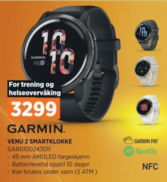 POWER GARMIN. VENU 2 SMARTKLOKKE tilbud