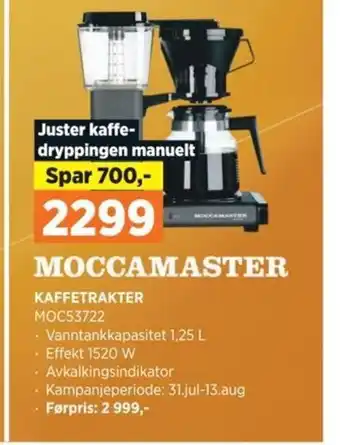 POWER MOCCAMASTER KAFFETRAKTER MOC53722 tilbud