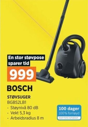 POWER BOSCH STØVSUGER BGBS2LB1 tilbud